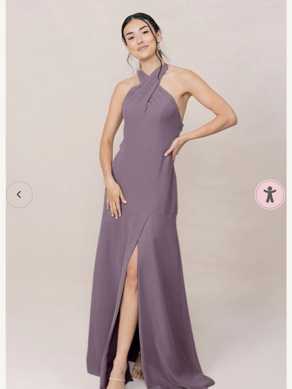 Revelry Wisteria Athena chiffon Halter Tie-Back Maxi Dress